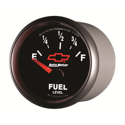 Autometer GM Bowtie Black 2-1/16 Fuel Level, 0-90 , Air-Core 8-18V