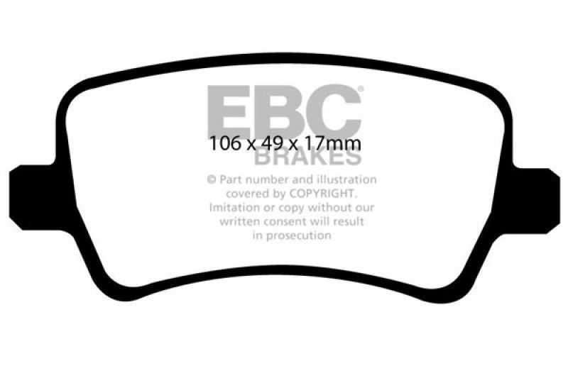 EBC 13-15 Land Rover LR2 2.0 Turbo Ultimax2 Rear Brake Pads