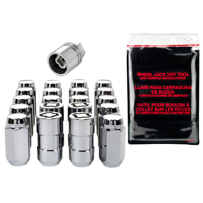 McGard 5 Lug Hex Install Kit w/Locks (Cone Seat Nut) 9/16-18 / 7/8 Hex / 1.75in. Length - Chrome