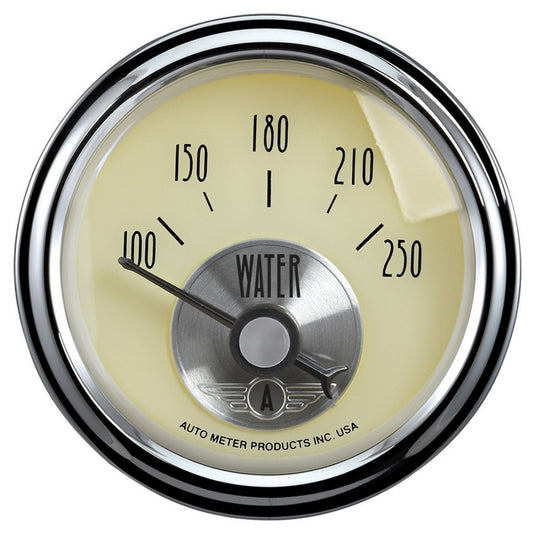 Autometer Prestige Antique Ivory Series 2-1/16in 100-250 Deg F Electric Water Temp Gauge