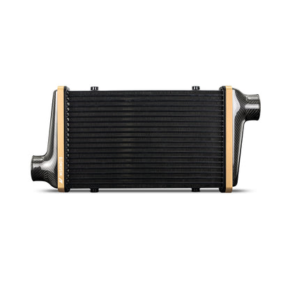 Mishimoto Universal Carbon Fiber Intercooler - Gloss Tanks - 525mm Gold Core - C-Flow - GR V-Band