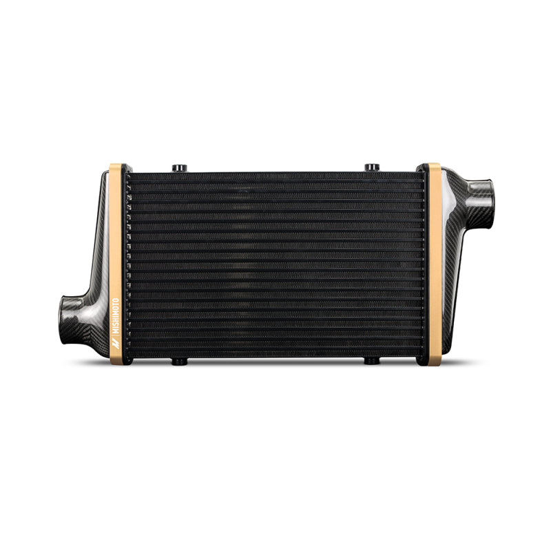 Mishimoto Universal Carbon Fiber Intercooler - Gloss Tanks - 450mm Gold Core - C-Flow - BK V-Band