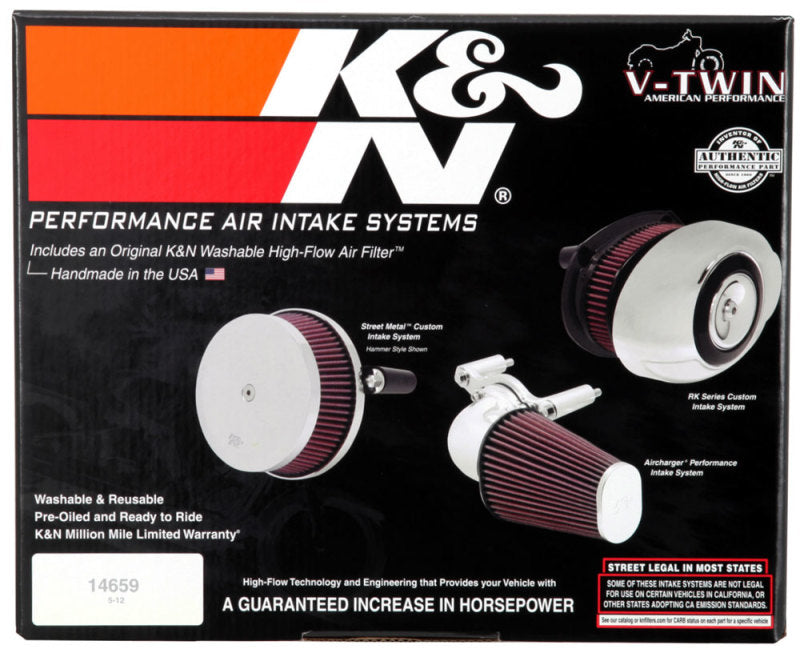 K&N 08-10 Harley Davidson Touring Models Performance Intake Kit - Bright Aluminized