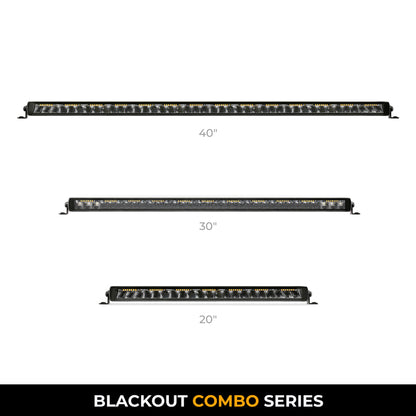 Go Rhino Xplor Blackout Combo Series Sgl Row LED Light Bar w/Amber (Side/Track Mount) 31.5in. - Blk