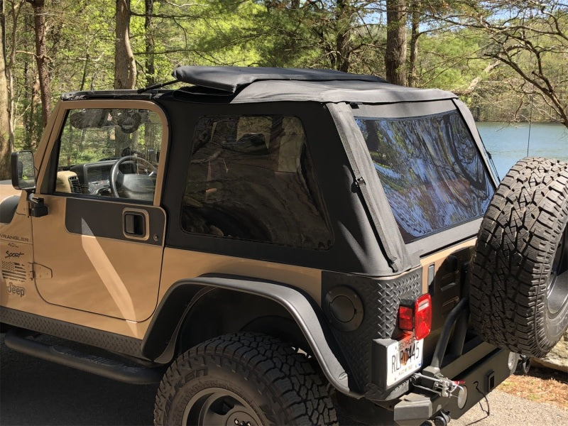 Rampage 18-21 Jeep Wrangler (JL) Unlimited Frameless TrailView Fastback Soft Top Kit - Black Diamond