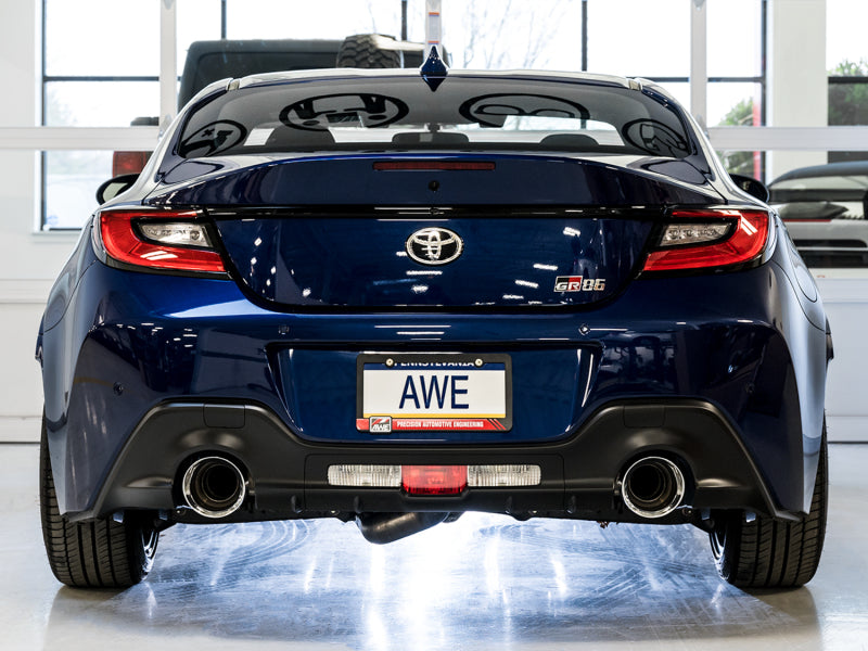 AWE Tuning Subaru BRZ/ Toyota GR86/ Toyota 86 Touring Edition Cat-Back Exhaust- Chrome Silver Tips