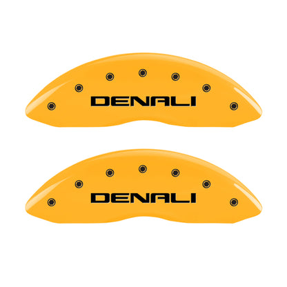 MGP 4 Caliper Covers Engraved Front & Rear Denali Yellow Finish Black Char 2016 GMC Canyon