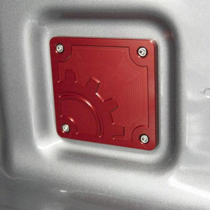 BuiltRight Industries 2020 Jeep Gladiator Bed Plug Plate Cover (Alum) - Red