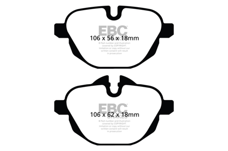 EBC 11+ BMW X3 2.0 Turbo (F25) Ultimax2 Rear Brake Pads