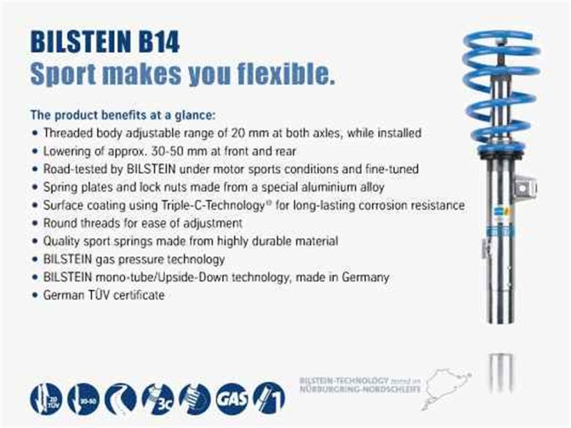 Bilstein B14 2003 BMW 530i Base Sedan Front and Rear Suspension Kit