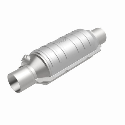 MagnaFlow Univ Cat Conv 2in Inlet/Outlet Ctr/Ctr Round 11in Body L x 5.125in W x 15in Overall L