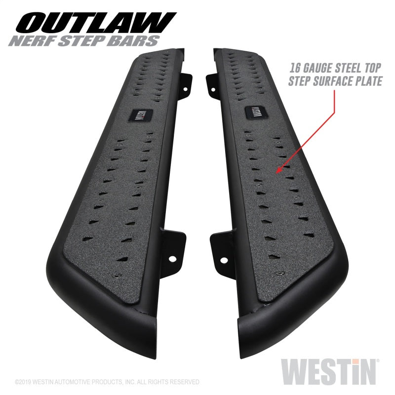 Westin 15-20 Ford F-150 SuperCab / 17-20 F-250/350 SuperCab Outlaw Nerf Step Bars - Textured Black