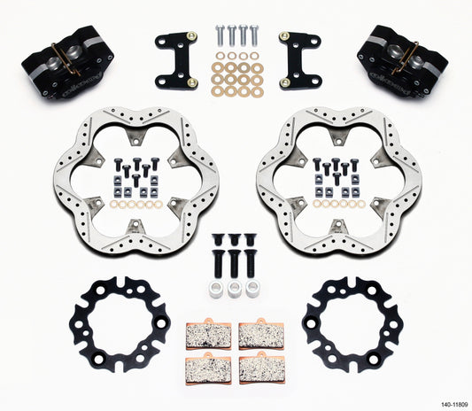 Wilwood GP320 Front Kit Top Mount 10.50in SuperAlloy Vntd Rtr Asph Midget