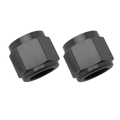 Russell Performance -6 AN Tube Nuts 3/8in dia. (Black) (2 pcs.)