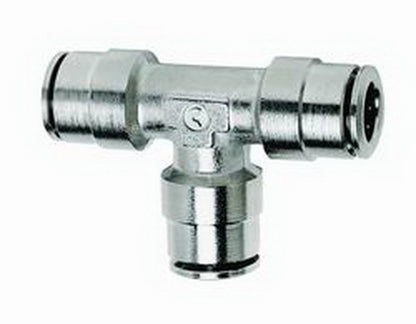 Firestone Union Tee 1/4in. Nickel Push-Lock Air Fitting - 25 Pack (WR17603025)