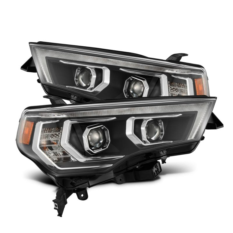 AlphaRex 14-22 Toyota 4Runner LUXX-Series LED Proj Headlights Blk w/Actv Light & Seq. Sig + DRL