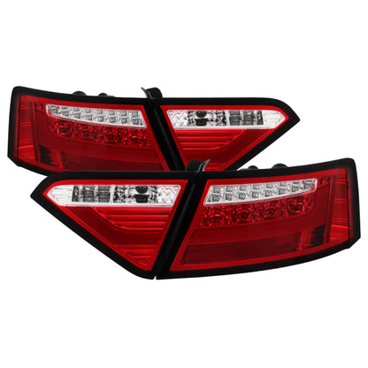 Spyder 08-12 Audi A5 LED Tail Lights - Red Clear ALT-YD-AA508V2-LED-RC