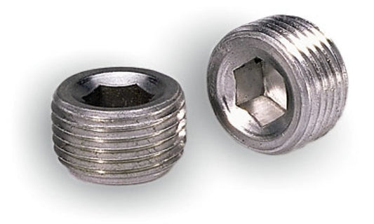 Moroso Pipe Plugs - 3/8in NPT Thread - 3/8in Hex Socket Drive - Aluminum - 2 Pack