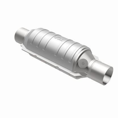 MagnaFlow Univ Cat Conv 2in Inlet/Outlet Ctr/Ctr Round 11in Body L x 5.125in W x 15in Overall L