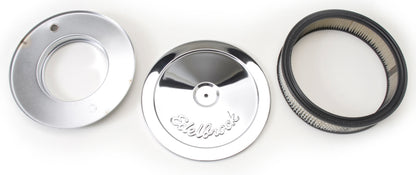 Edelbrock Air Cleaner Pro-Flo Series Round Steel Top Paper Element 10In Dia X 3 5In Chrome