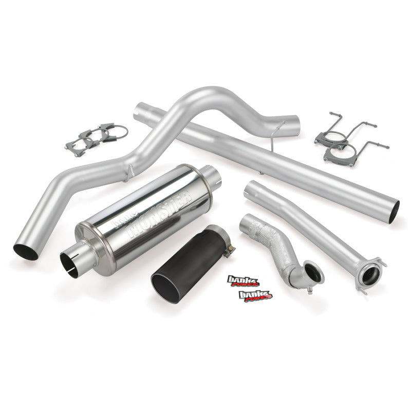 Banks Power 94-97 Ford 7.3L ECLB Monster Exhaust System - SS Single Exhaust w/ Black Tip