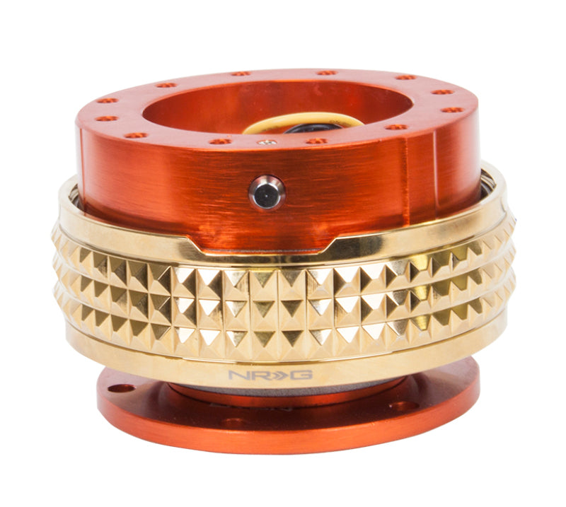 NRG Quick Release Kit - Pyramid Edition - Orange Body / Chrome Gold Pyramid Ring