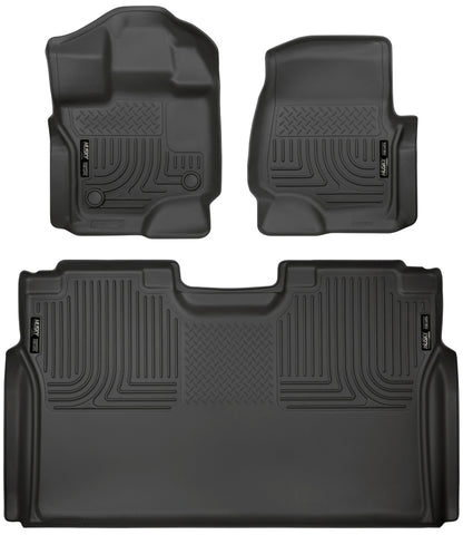 Husky Liners 15-23 Ford F-150 SuperCrew Weatherbeater Black Front & 2nd Seat Floor Liners