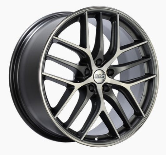 BBS CC-R 20x9.5 5x112 ET20 Satin Graphite Diamond Cut Polished Rim Protector Wheel -82mm PFS Req.