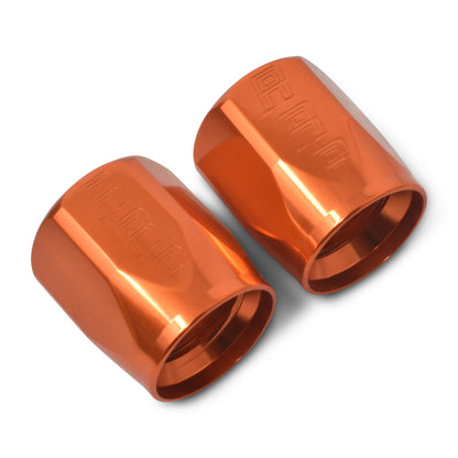 Russell Performance 2-Piece -6 AN Anodized Full Flow Swivel Hose End Sockets (Qty 2) - Orange