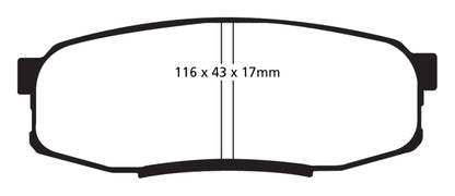 EBC 08+ Lexus LX570 5.7 Yellowstuff Rear Brake Pads