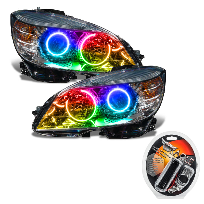 Oracle 0811 Mercedes Benz CClass PreAssembled Headlights  Chrome Housing ColorSHIFT SEE WARRANTY