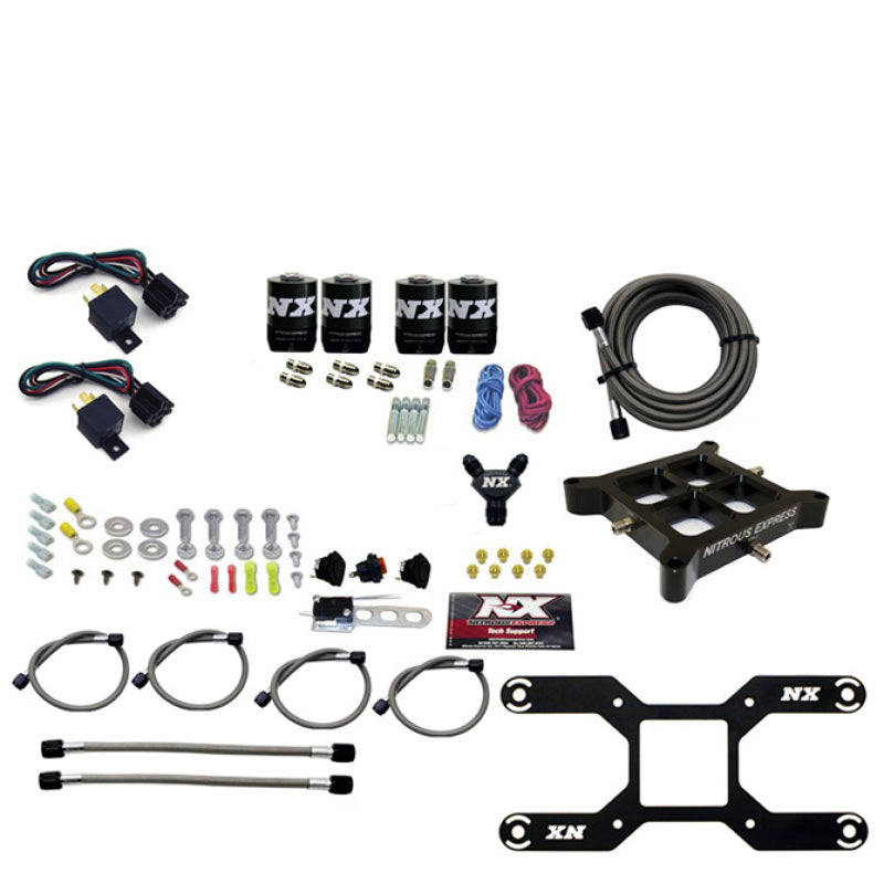 Nitrous Express 4150 Dual Stage Billet Crossbar Nitrous Kit (50-300 & 100-500HP) w/o Bottle