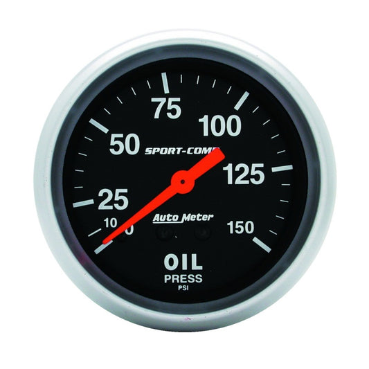 AutoMeter Gauge Oil Pressure 2-5/8in. 150PSI Mechanical Sport-Comp