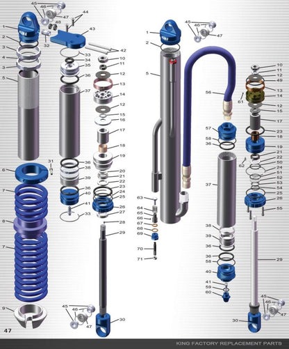 King Shocks Short Fin Res Cylinder 2.5 PR 9in Long 2.63in OD Thread Both Ends