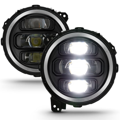 ANZO 2018-2019 Jeep Wrangler Full Led Projector Headlights Black