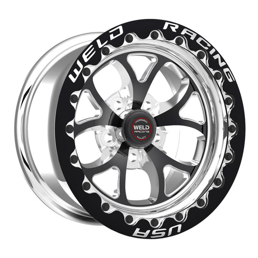 Weld S76 15x10.33 / 5x115 Conical BP / 6.5in. BS Black Wheel (Medium Pad) - Single Beadlock MT