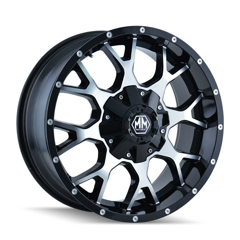 Mayhem 8015 Warrior 17x9 / 5x127 BP / 18mm Offset / 87mm Hub Black/Machined Face Wheel