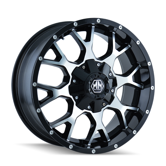 Mayhem 8015 Warrior 17x9 / 8x165.1 BP / 18mm Offset / 130.8mm Hub Black/Machined Face Wheel