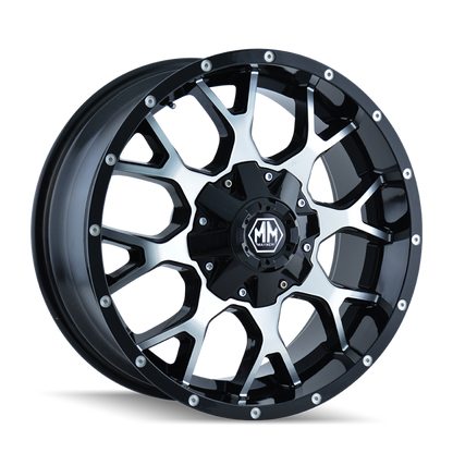 Mayhem 8015 Warrior 17x9 / 8x165.1 BP / -12mm Offset / 130.8mm Hub Black/Machined Face Wheel