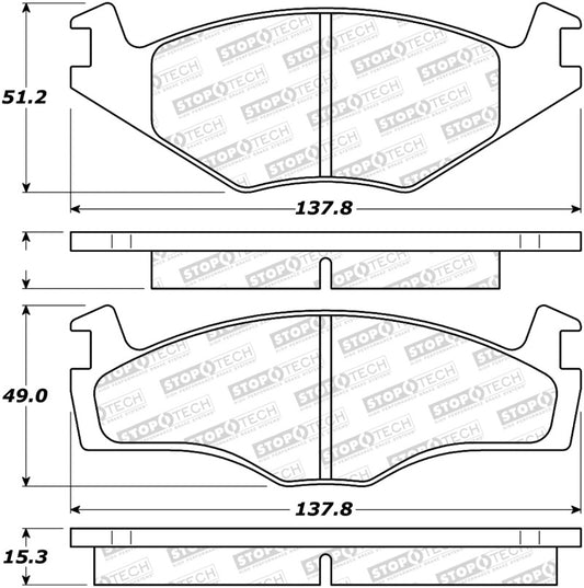 StopTech 85-93 Volkswagen Cabriolet Street Performance Front Brake Pads