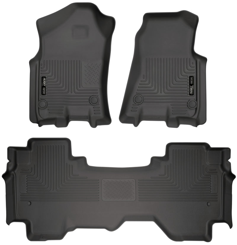 Husky Liners 19 Dodge Ram 1500 Quad Cab Weatherbeater Black Front & 2nd Seat Floor Liners