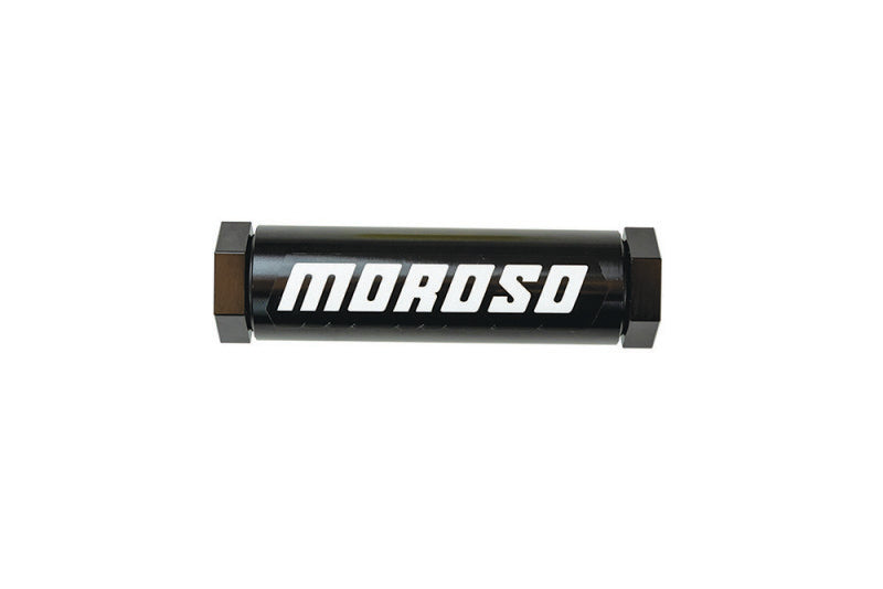 Moroso In-Line Fuel Filter - 5-1/8in - 3/8in NPT - 40 Micron SS Filter - Aluminum