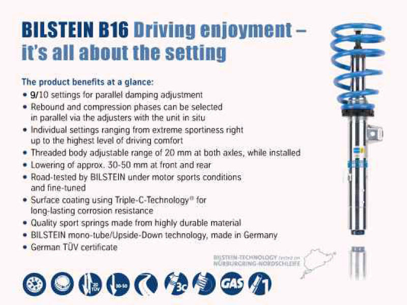 Bilstein B16 (PSS10) 2014-2015 Mini Cooper Base/S Front & Rear Performance Suspension System