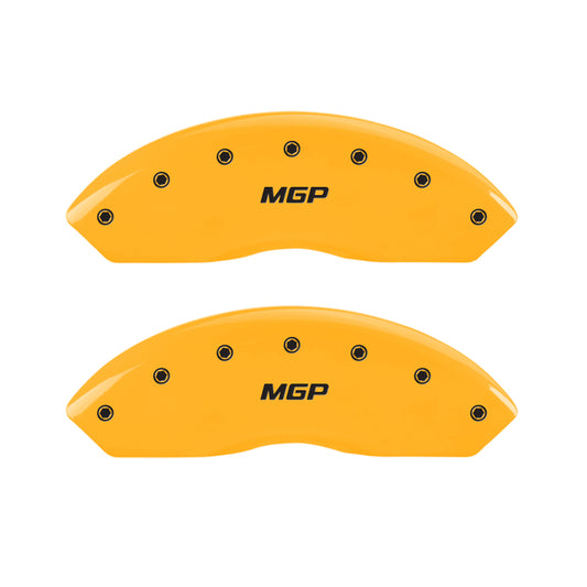 MGP 4 Caliper Covers Engraved Front & Rear MGP Yellow Finish Black Characters 02-05 Ford Explorer