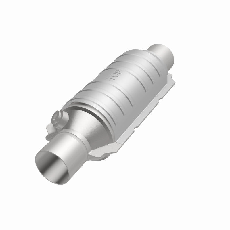 MagnaFlow Univ Cat Conv 2in Inlet/Outlet Ctr/Ctr Round 11in Body L x 5.125in W x 15in Overall L