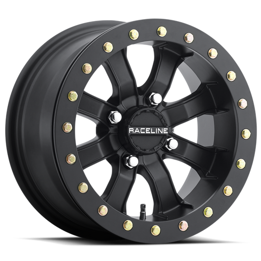 Raceline A71B Mamba 14x7in / 4x156 BP / 30mm Offset / 132.5mm Bore - Satin Black Beadlock Wheel