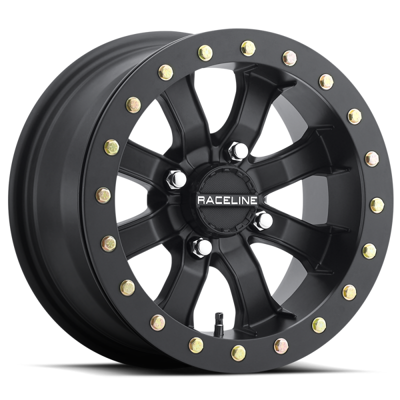 Raceline A71B Mamba 14x7in / 4x156 BP / 5mm Offset / 132.5mm Bore - Satin Black Beadlock Wheel