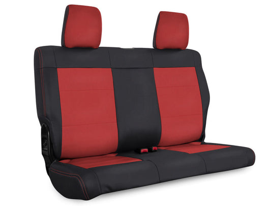 PRP 07-10 Jeep Wrangler JK Rear Seat Covers/2 door - Black/Red