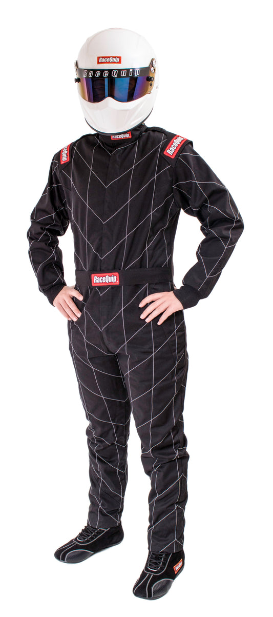 RaceQuip Black Chevron-1 Suit - SFI-1 2XL