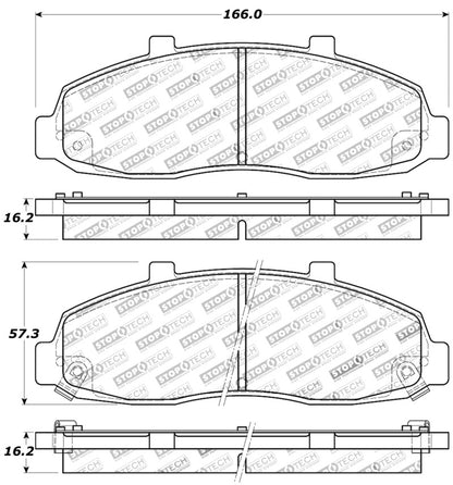 StopTech Sport Brake Pads w/Shims and Hardware - Front